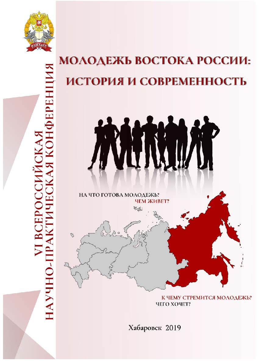 Молодёжь Востока России: история и современность : материалы VI Всероссийской научно-практической конференции 1 ноября 2019 г ISBN 978-5-94456-294-4