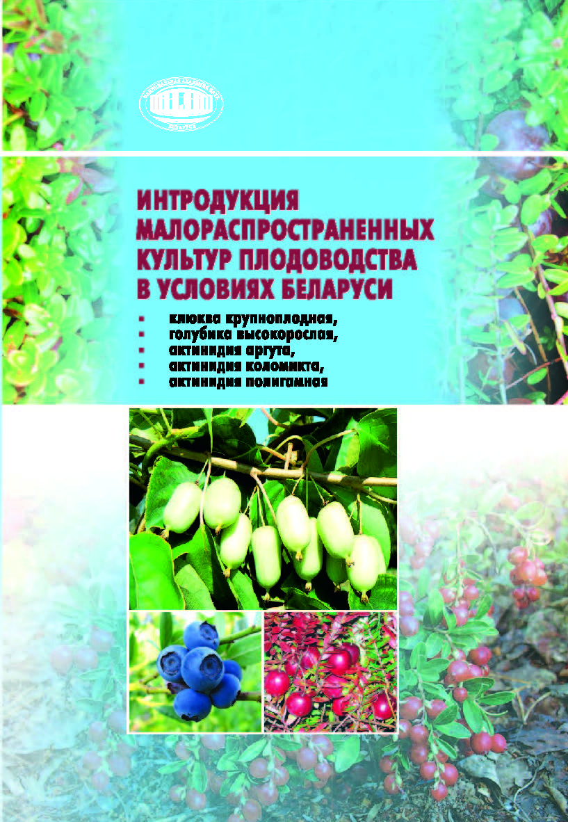 Интродукция малораспространенных культур плодоводства в условиях Беларуси (клюква крупноплодная, голубика высокорослая, актинидия аргута, актинидия коломикта, актинидия полигамная) ISBN 978-985-08-2455-4