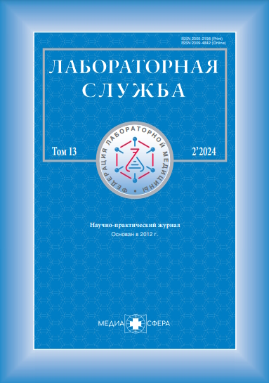 Лабораторная служба ISBN ISSN 2309-4842