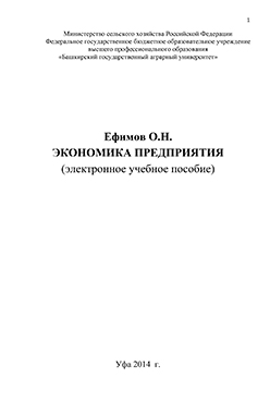 Экономика предприятия. Электронное учебное пособие ISBN ef_00002